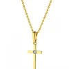 Apart Zawieszka z żółtego złota z brylantem - krzyż - 0,006 ct - próba 585< Zawieszki