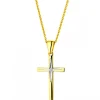 Apart Zawieszka z żółtego złota z brylantem - krzyż - 0,01 ct - próba 585