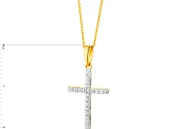 Apart Zawieszka z żółtego złota z brylantami - krzyż - 0,10 ct - próba 585< Zawieszki