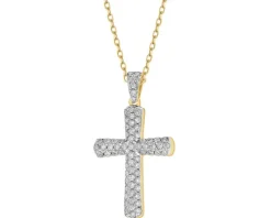 Apart Zawieszka z żółtego złota z brylantami - krzyż - 0,30 ct - próba 585< Wszystkie