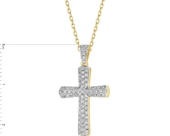 Apart Zawieszka z żółtego złota z brylantami - krzyż - 0,30 ct - próba 585< Wszystkie