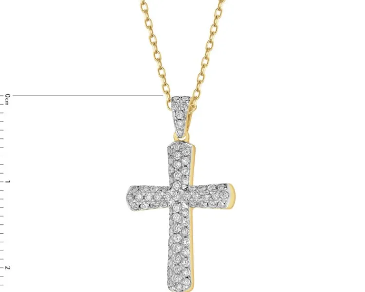 Apart Zawieszka z żółtego złota z brylantami - krzyż - 0,30 ct - próba 585< Wszystkie