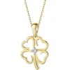 Apart Zawieszka z żółtego złota z brylantem - koniczyna - 0,01 ct - próba 375< Zawieszki