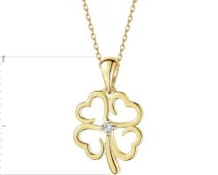 Apart Zawieszka z żółtego złota z brylantem - koniczyna - 0,01 ct - próba 375< Zawieszki