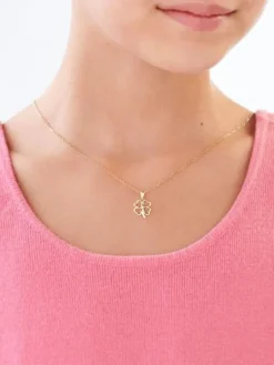 Apart Zawieszka z żółtego złota z brylantem - koniczyna - 0,01 ct - próba 375< Zawieszki