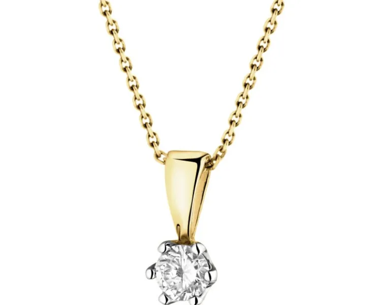 Apart Zawieszka z żółtego złota z brylantem - 0,16 ct - próba 585< Zawieszki