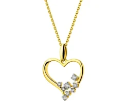 Apart Zawieszka z żółtego złota z brylantami - serce - 0,12 ct - próba 585< Zawieszki