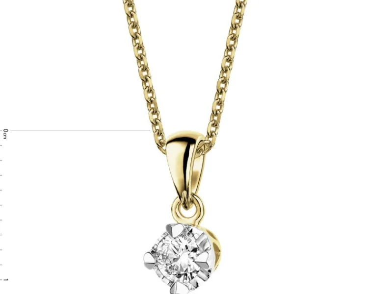 Sale Apart Zawieszka z żółtego złota z brylantem - serca - 0,16 ct - próba 585