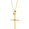 Apart Zawieszka z żółtego złota z brylantem - krzyż - 0,008 ct - próba 375< Zawieszki