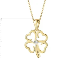 Apart Zawieszka z żółtego złota z brylantem - koniczyna - 0,01 ct - próba 585< Zawieszki