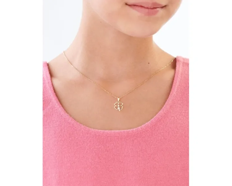 Apart Zawieszka z żółtego złota z brylantem - koniczyna - 0,01 ct - próba 585< Zawieszki