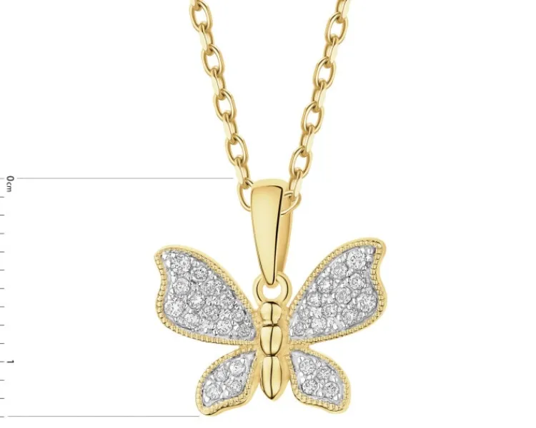 Apart Zawieszka z żółtego złota z brylantami - motyl - 0,12 ct - próba 585< Wszystkie