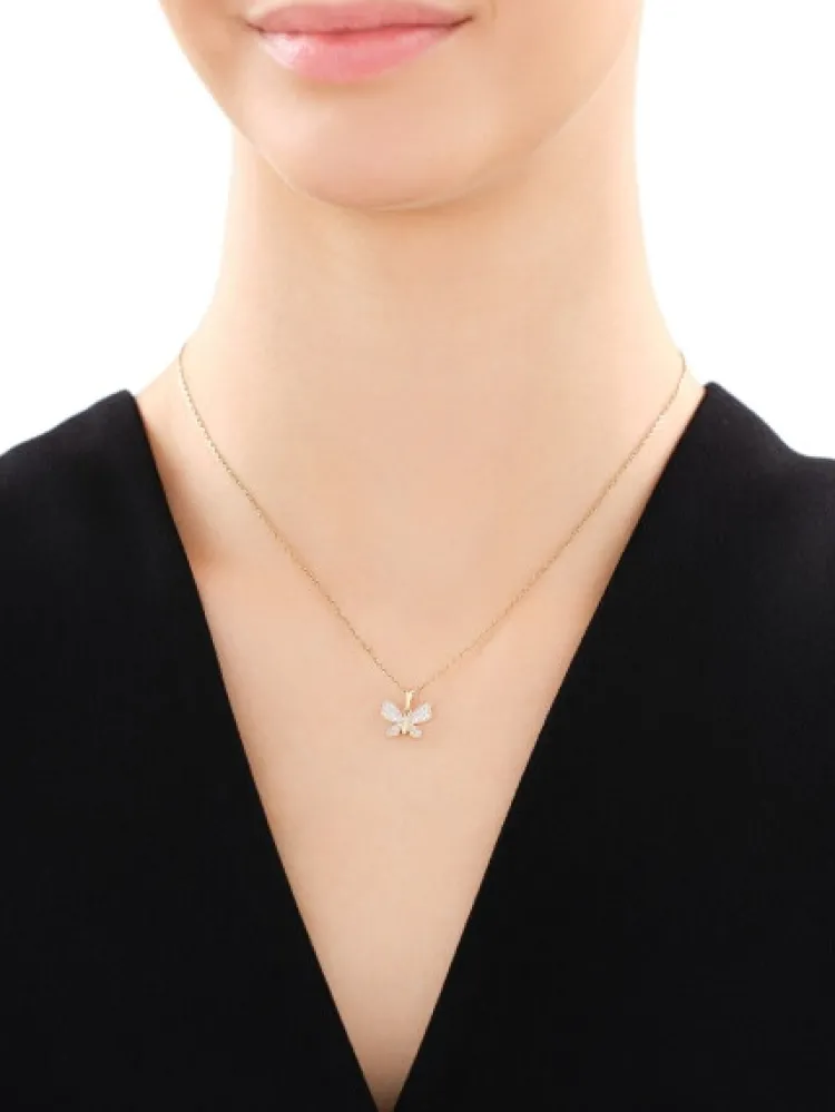 Apart Zawieszka z żółtego złota z brylantami - motyl - 0,12 ct - próba 585< Wszystkie