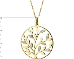 Apart Zawieszka z żółtego złota z brylantami - drzewko - 0,01 ct - próba 375< Zawieszki
