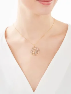 Apart Zawieszka z żółtego złota z brylantami - drzewko - 0,01 ct - próba 375< Zawieszki