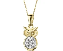 Apart Zawieszka z żółtego złota z brylantami - sowa - 0,07 ct - próba 375< Wszystkie