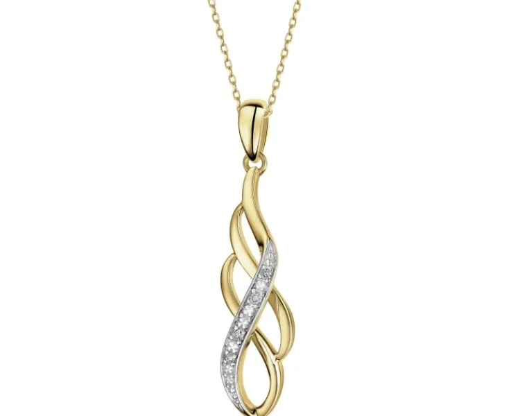 Apart Zawieszka z żółtego złota z brylantami - 0,02 ct - próba 585< Zawieszki