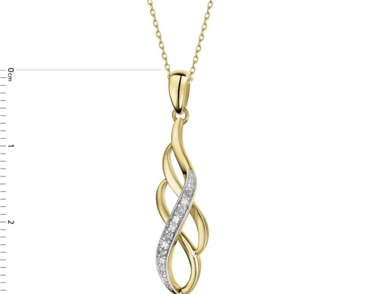 Apart Zawieszka z żółtego złota z brylantami - 0,02 ct - próba 585< Zawieszki
