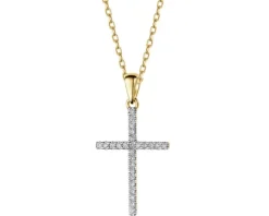 New Apart Zawieszka z żółtego złota z brylantami - krzyż - 0,25 ct - próba 585