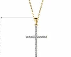 New Apart Zawieszka z żółtego złota z brylantami - krzyż - 0,25 ct - próba 585