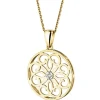Sale Apart Zawieszka z żółtego złota z brylantem - rozeta - 0,01 ct - próba 375