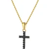 Apart Zawieszka z żółtego złota z czarnymi brylantami - krzyż - 0,10 ct - próba 375< Zawieszki