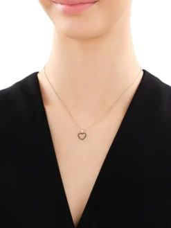 Apart Zawieszka z żółtego złota z czarnymi brylantami - serce - 0,10 ct - próba 585< Wszystkie