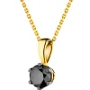 Apart Zawieszka z żółtego złota z czarnym brylantem - 0,49 ct - próba 585< Zawieszki