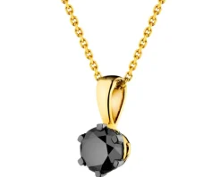 Apart Zawieszka z żółtego złota z czarnym brylantem - 0,49 ct - próba 585< Zawieszki