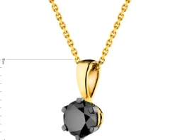 Apart Zawieszka z żółtego złota z czarnym brylantem - 0,49 ct - próba 585< Zawieszki