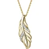 Hot Apart Zawieszka z żółtego złota z diamentem - piórko - 0,005 ct - próba 375