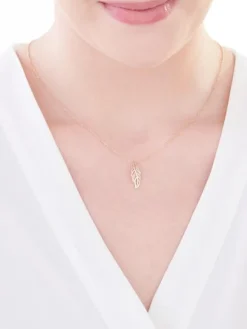 Hot Apart Zawieszka z żółtego złota z diamentem - piórko - 0,005 ct - próba 375