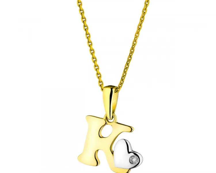 Apart Zawieszka z żółtego złota z diamentem - litera K - 0,004 ct - próba 375< Zawieszki