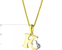 Apart Zawieszka z żółtego złota z diamentem - litera K - 0,004 ct - próba 375< Zawieszki