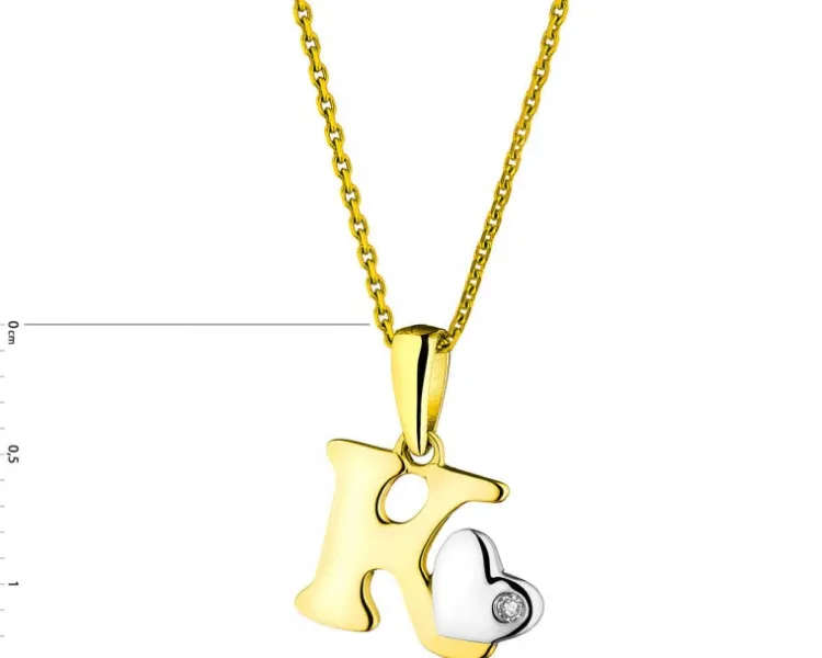 Apart Zawieszka z żółtego złota z diamentem - litera K - 0,004 ct - próba 375< Zawieszki
