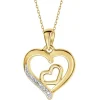 Apart Zawieszka z żółtego złota z diamentami - serca - 0,005 ct - próba 585< Zawieszki