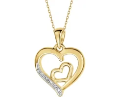 Apart Zawieszka z żółtego złota z diamentami - serca - 0,005 ct - próba 585< Zawieszki