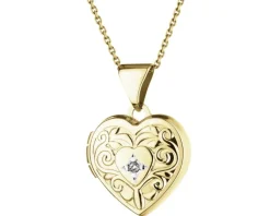 New Apart Zawieszka z żółtego złota z diamentem - puzderko - serce - 0,005 ct - próba 585