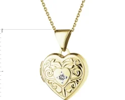 New Apart Zawieszka z żółtego złota z diamentem - puzderko - serce - 0,005 ct - próba 585