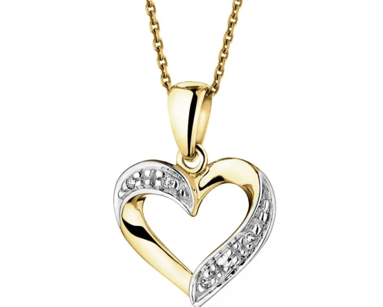 Apart Zawieszka z żółtego złota z diamentami - serce - 0,01 ct - próba 585< Zawieszki