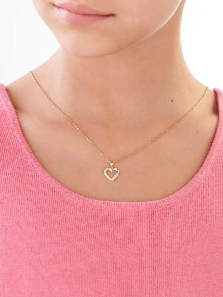 Apart Zawieszka z żółtego złota z diamentami - serce - 0,01 ct - próba 585< Zawieszki