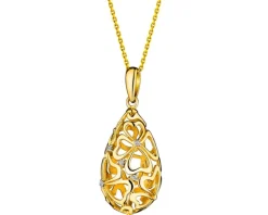 Apart Zawieszka z żółtego złota z diamentami - koniczyny - 0,02 ct - próba 585< Zawieszki