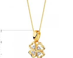 Apart Zawieszka z żółtego złota z diamentami - koniczyna - 0,02 ct - próba 375< Zawieszki