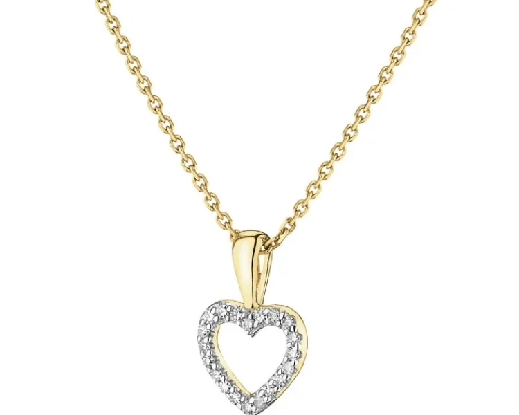 Best Apart Zawieszka z żółtego złota z diamentami - serce - 0,04 ct - próba 585