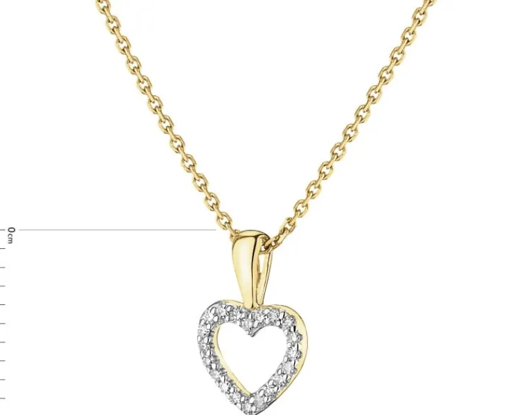 Best Apart Zawieszka z żółtego złota z diamentami - serce - 0,04 ct - próba 585