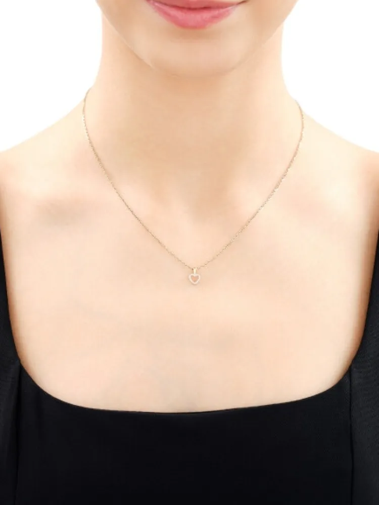 Best Apart Zawieszka z żółtego złota z diamentami - serce - 0,04 ct - próba 585