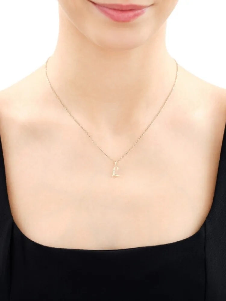 Hot Apart Zawieszka z żółtego złota z diamentem - litera L - 0,004 ct - próba 585