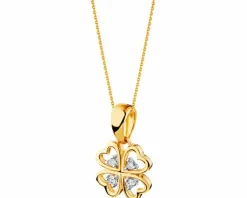 Apart Zawieszka z żółtego złota z diamentami - koniczyna - 0,02 ct - próba 585< Zawieszki
