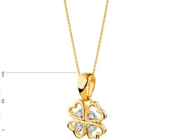 Apart Zawieszka z żółtego złota z diamentami - koniczyna - 0,02 ct - próba 585< Zawieszki