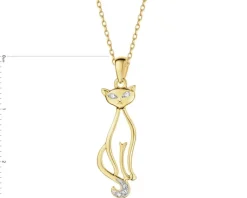 Apart Zawieszka z żółtego złota z diamentami - kot - 0,02 ct - próba 375< Wszystkie